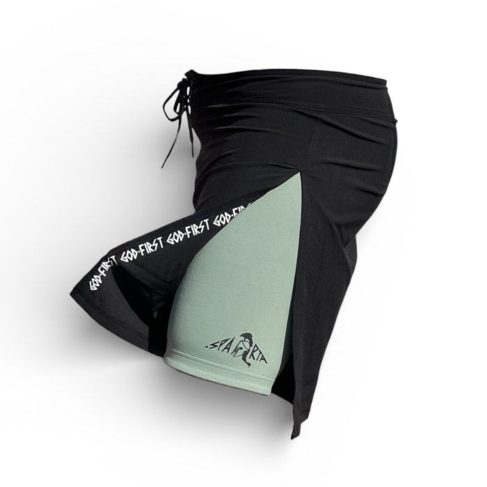 SPARTA SHORTS - Black X Olive Green